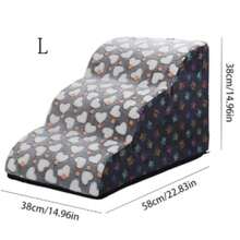 1件装弧形美观宠物楼梯，小型犬和老年犬适用，可作床坡道，圆形宠物楼梯 - 彩色 - 查看 18