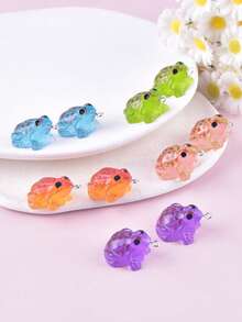 10个夜光青蛙动物树脂饰品吊坠、耳环、项链配件，女士DIY饰品配件 - 青蛙 - 查看 2