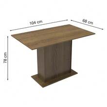 Mesa de Comedor para 4 a 6 Personas Madesa con Base Central - Marrón - Ver 2