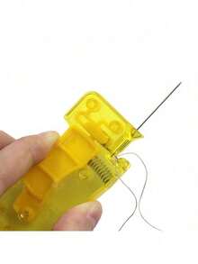1 Pcs Lemon Yellow Automatic Needle Threader, DIY Hand Sewing Needle Threader, Manual Sewing Machine Sewing Tool, Home Handicrafts And Sewing Supplies - 黃色穿線器-1件 - 查看 10