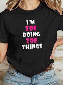Camiseta divertida de Zoe, I_m Zoe Doing Zoe Things - Negro - Ver 2