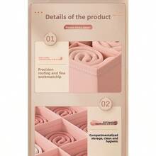1pc Pink Bra Storage Box, Underwear Organizer - Pink - View 10