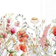 IHR - Servilletas de papel de lujo de 3 capas, tamaño de bebida de cóctel de 20 unidades, campo de flores(Campo de flores 12.70cm (5") x 12.70cm (5")) - Multicolor - Ver 1