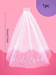 1 pieza Diadema con velo para la novia, velo de novia, accesorio para despedida de soltera - Multicolor - Ver 3