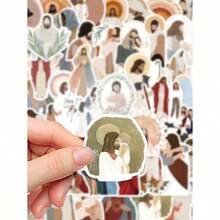52Pcs Jesus Christ Stickers, Jesus Motivational Stickers For Water Bottles, Christian Easter Gifts Waterproof Stickers For Water Bottles Gifts Cartoon For Laptop Bumper Water Bottles Computer Phone Decal Back To School - Nhiều màu - Xem 6