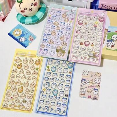 1pc Anime Cartoon Sticker, Cute Animal Kitten Sticker, Reusable Waterproof Sticker, DIY Craft Sticker, Suitable For DIY Phone Cases, DIY Sticker Notebooks, DIY Crafts, Laptops, Gift Packaging, Party Decoration, Perfect Holiday Gift, Gifts For Fans And Friends(Random Style)