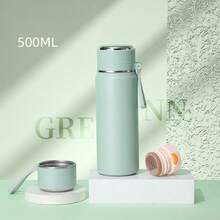 可客製化文字 Logo 316 不鏽鋼便攜真空保溫瓶 大容量 500ml 600ml 長效保溫 附防滑提繩 - 彩色 - 查看 19