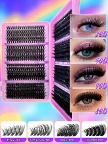 Queenice 20pcs/Set (2532pcs) False Eyelashes Gift Box, Extra Large Capacity, 30D-100D Lashes, Includes Glue, Applicator Tools And Auxiliary Tapes, Portable Travel Size, Suitable For DIY, Travel, Wedding, Party And Valentine's Day Gifts - Nhiều màu - Xem 7