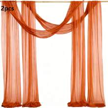 2 tấm vải voan trang trí cổng cưới, kích thước 75*300cm, màu trắng, chất liệu polyester, thích hợp cho lễ cưới ngoài trời, tiệc sinh nhật, có thể tái sử dụng và giặt được. - Nhiều màu - Xem 12