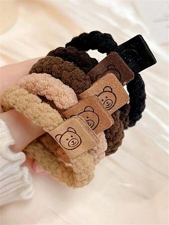 5个装女士发圈，简约发饰弹力带