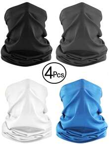 4 件装夏季防紫外线降温颈套拉法帽鳄鱼面罩，防紫外线透气面罩颈部遮盖物，男女通用，防晒降温围巾鳄鱼面罩，男女通用，防晒防风面罩