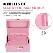 Large Bamboo Box With Combination Lock Decorative Box For Home Great Gift Choice Storage Lockbox With Storage Jar, Christmas Gifts For Men Women - Pink - View 6