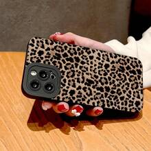 Leopard-Pattern Phone Case, Vintage Fashionable  Phone Protective Case, 1 Count All-Inclusive Shockproof Phone Cover Compatible With IPhone Series, Leopard Design Phone Case, Leopard Print Phone Case - Black - View 7