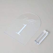 1 Set Acrylic Wedding Table Number Cards, Private Arch Table Number Place Cards, Suitable For Weddings, Engagements, Housewarming, Restaurants - Applicable For Various Holiday Parties, Transparent Seat Markers With Stands, Suitable For Party & Banquet Decorations - Multicolor - View 3