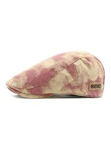 Boina de estilo tie-dye nueva de primavera, gorra de periódico reversible unisex, gorra estilo británico retro - A - Ver 2