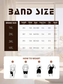 1pc Plus Size Seamless Shapewear, High Elasticity, Waist & Abdomen Slimming, Butt Lifting, Backless, Casual & Simple For Daily Wear - Coffee Brown - View 6