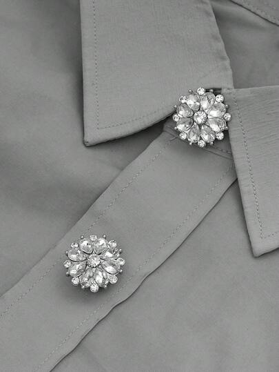 1/2/4pcs Rhinestone Button Covers For Women, Crystal Button Covers, Detachable Clip On Button Covers, Crystal Fancy Buttons For Clothing, Button Snaps With Pliers Press For Dress Suit Tux Shirt Accessories, Lead Color