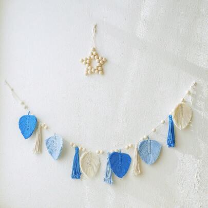  1pc Leaf Tassel Wall Art Tapestry, Seasonal Home Decor, Thanksgiving, Valentine's Day Gifts Without Electricity