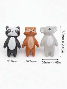 Cartoon Furniture Handles Animal Drawer Knob Ceramic Drawer Knobs Handles For Cabinets And Drawer Lion Panda Fox Baby Handle,Random Style