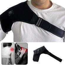AXH. Electric Heated Shoulder Massager Wrap, Warm Shoulder Support - Black - View 3