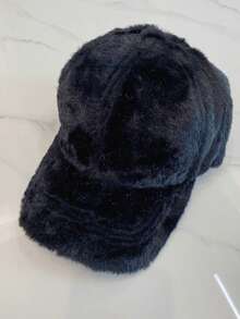 Faux Rabbit Fur Baseball Cap, Thick Plush, Warm, Windproof, Outdoor, Unisex, Korean Style, Fashionable, Flattering, Autumn/Winter - A - View 8