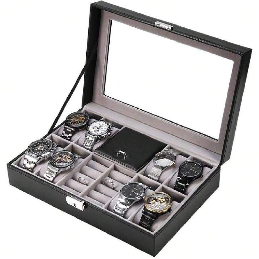 Watch Box, Watch Display Case, Multifunctional Watch Display Case, Jewelry Storage Box For Rings, Organizer, 38186411 - Lime Green - View 1