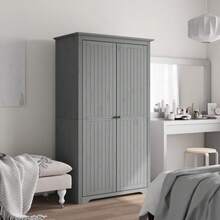 vidaXL BODO Kleiderschrank, grau, 99 x 53,5 x 173 cm, Kiefernholz - Grau - Übersicht 2