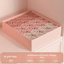 1pc Pink Bra Storage Box, Underwear Organizer - Pink - View 14