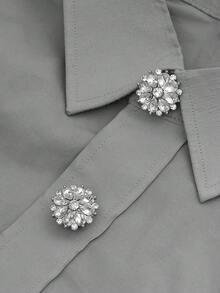 1/2/4 piezas Cubiertas de botón de cristal de imitación para mujeres, cubiertas de botón de cristal, cubiertas de botón desmontables con clip, botones de fantasía de cristal para ropa, broches de botón con alicates para vestido, traje, camisa, accesorios, color plomo - Multicolor - Ver 13