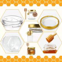 TendenciaBanna FMG-60P Set 60 Tarros de Vidrio 45ml con Tapas Herméticas y Cucharas para MielCalidad premium - Transparente - Ver 5