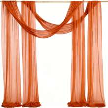 2 tấm vải voan trang trí cổng cưới, kích thước 75*300cm, màu trắng, chất liệu polyester, thích hợp cho lễ cưới ngoài trời, tiệc sinh nhật, có thể tái sử dụng và giặt được. - Nhiều màu - Xem 2