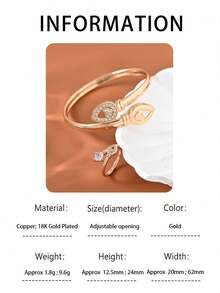 2 Pcs 18K Gold-Plated Elegant And Stylish Water Drop Heart Open Design Bracelet Ring Set With Shiny Cubic ,Simple And Versatile Women's Jewelry, Suitable For Daily Wear And Dates. An Ideal Gift For Valentine's Day Or New Year.