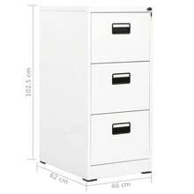 vidaXL Classeur Blanc 46x62x102,5 cm Acciaio - Bianco - Visualizzare 11