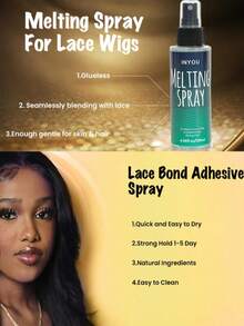 Lace Setting Spray, Strong Hold Lace Wig Spray, No Glue Needed, Strong Natural Hold, Quick Drying, Wig Setting Spray And Wig Adhesive, Christmas Gift