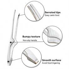 Stainless Steel Grill Tongs Korean And Japanese BBQ Tongs Food Tongs Kitchen Self-Standing Tongs - Silver - View 3