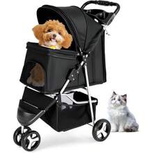 Carriola para Perro, Carriola para Mascotas con Cesta de Almacenamiento y Portavasos, Carriola para Gatos con Función de Freno, Carriola para Perritos, Gato y Conejo (Negro) & mascotas | perros | gatos. - por defecto - Ver 2