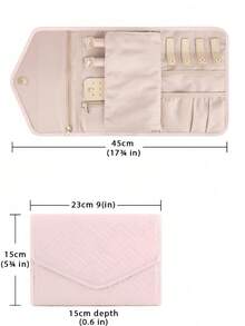 Compact Foldable Travel Jewelry Organizer - Portable Roll-Up Case | Holds Rings, Necklaces, Earrings & More - Must-Have Accessory Storage Pouch - Multicolor - View 3