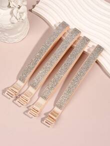 2/4pcs Rhinestone Solid Color Bra Straps, Women Lingerie Strap Accessories - Suitable For Dresses And Daily Wear - Multicolor - View 5