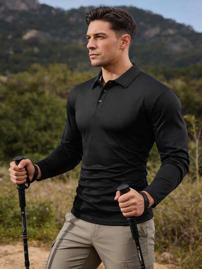 Polo deportivo para hombres, cómodo y transpirable, versátil y de moda, camisa polo para deportes al aire libre