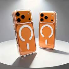 [High-Definition Clear Magnetic Phone Case]Suitable For High-Definition Clarity And Does Not Interfere With The Screen Protector For Apple  Models From 11 To 17promax, Featuring A Hard Back And Soft Edges. - táo (1 cái) - Xem 4