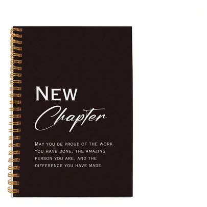 1pc Inspirational Farewell Notebook For Women - New Job, Retirement, Or Goodbye Gift With 50 Pages Of Motivational Quotes, 5.5x8.3in, Black Cover, Perfect For Coworkers & Friends, Motivational Journal | Elegant Cover Design | Spiral Binding