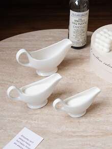 1 st ren vit keramisk såsskål, elegant minimalistisk enfärgad keramisk serveringsskål såsskål, lämplig för hemmakök och restaurang, kryddsås, sås, salladsdressing, köksredskap, present - Multifärgad - Visa 12