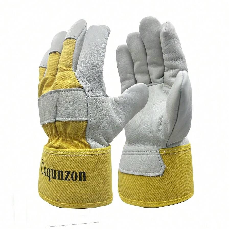 Leather MIG Welding Gloves - Heat Fire Resistant For Welding/Grilling/BBQ/Fireplace(Black/Brown/Blue),Gold - 金子 - 查看 1