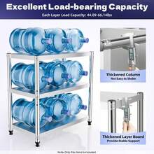 SanBouSi Stainless Shelves Unit Metal Shelf Rack 3 Layer Kitchen Storage Organizer Stand - Silver - View 5