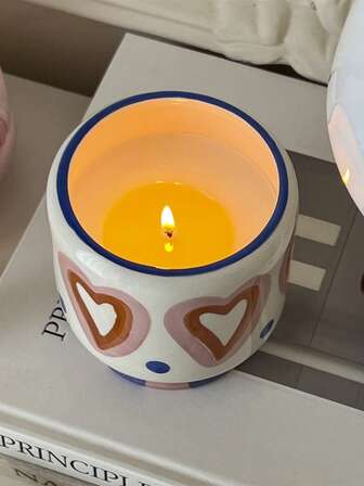 1 st hjärta i keramik, ljusstake för alla hjärtans dag, romantisk middagsdekoration i levande ljus, vardagsrum, sovrum, badrum, bordsljusstake, festtillbehör, alla hjärtans dag-present till pojkvän/flickvän