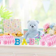 20/50支粉色婴儿派对回礼蜡烛，配粉色卡片和欧根纱袋，适合女宝宝派对、朋友聚会、性别揭晓派对等场合。 - 彩色 - 查看 9