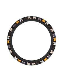 1个可爱猫咪图案舒适握感时尚氯丁橡胶材质汽车方向盘套，适用于大多数车型 - A - 查看 5