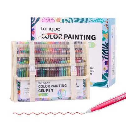 45/72/99/168/252pcs Marker Pens/Highlighters Set, 0.6mm Gel Pens, With Storage Bag, Adult Coloring Book Set, Suitable For Card Making, Adult Journals, Doodling, Crafts, Comes With Storage Box And Bag, Portable & Fashionable, Great Gift