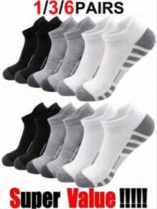 24 Pairs Men's Ankle Socks, High Quality Low-Cut Round Neck Breathable Mesh Casual Boat Socks