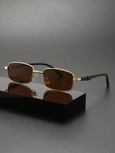 1pc Retro Solid Color Men's Fashion Eyeglasses With Spring Hinges, Versatile For Daily Wear, Parties, Street Style, Summer, Casual, Business, Dating, Photoshoot, Outdoor, Y2K